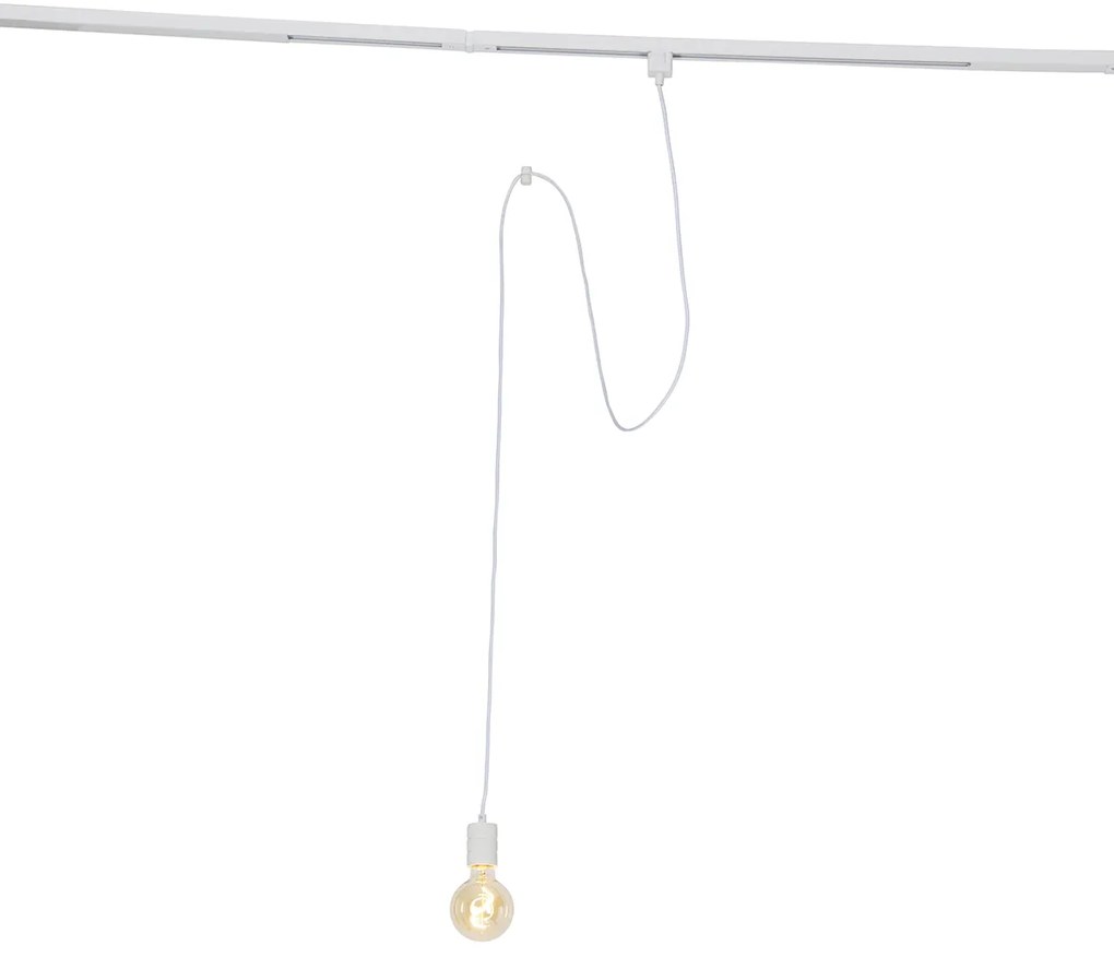 Candeeiro suspenso branco para sistema de calhas monofásico - Iconic Cavalux