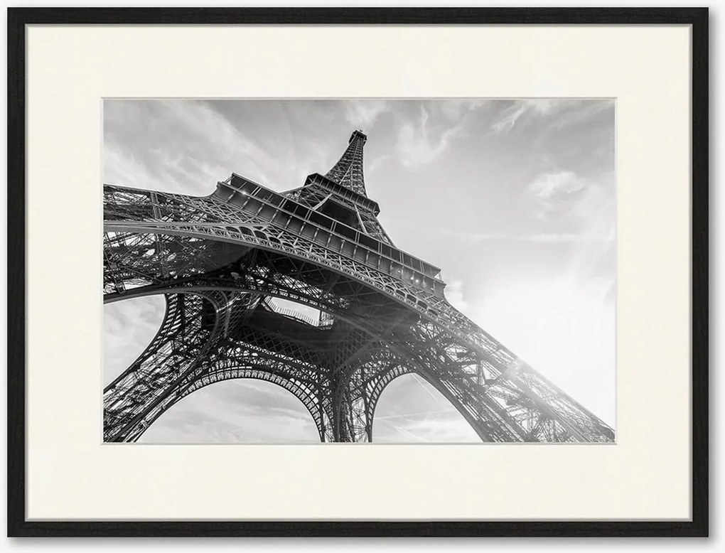 Impressão digital emoldurada Torre Eiffel Against Sun