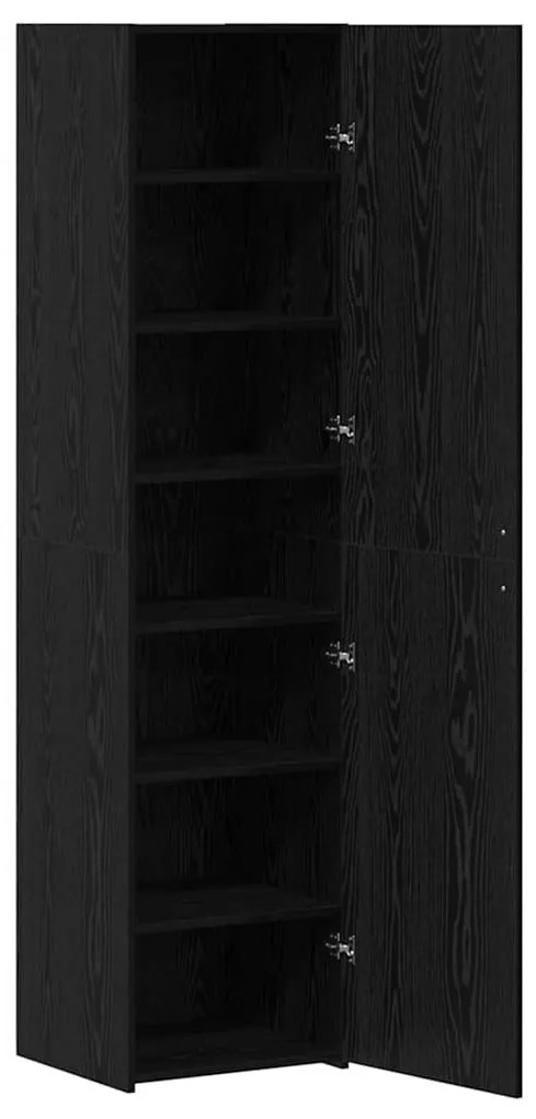 Aparador Carvalho Preto 45x42.5x185 cm Madeira Engenheirada