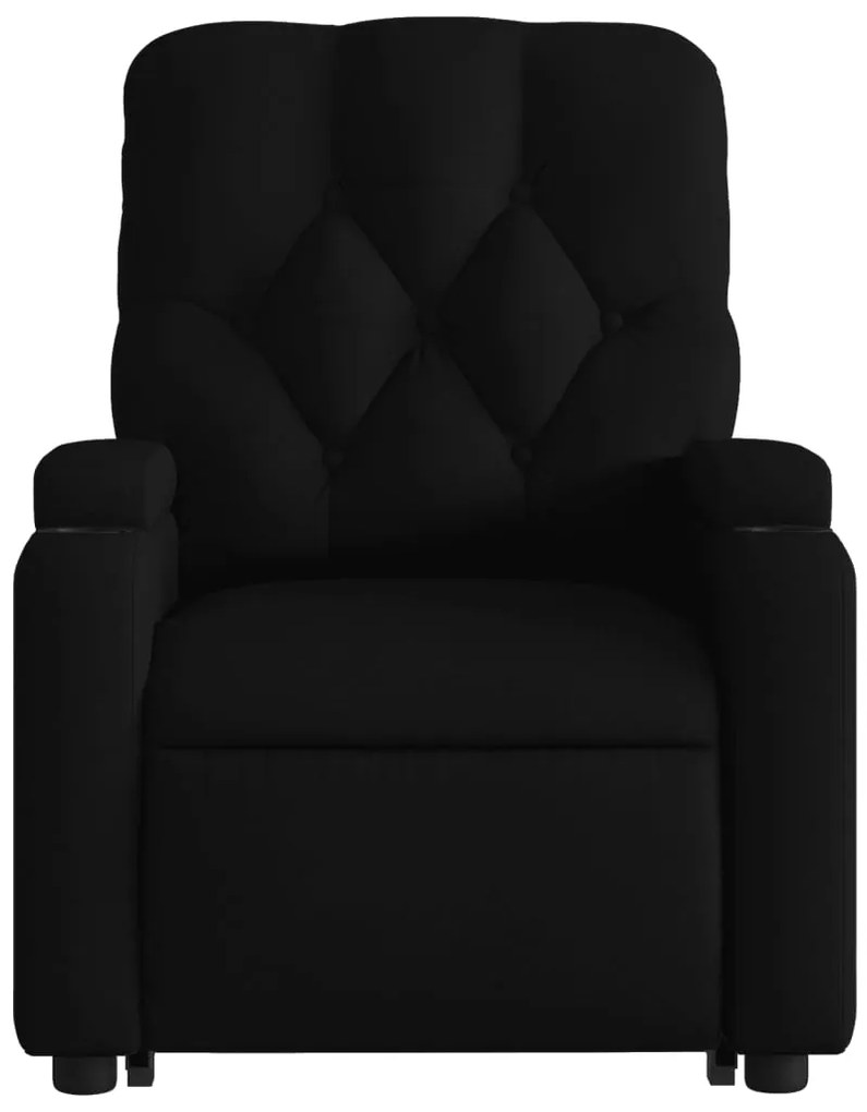 Poltrona elétrica elevatória massagens tecido preto