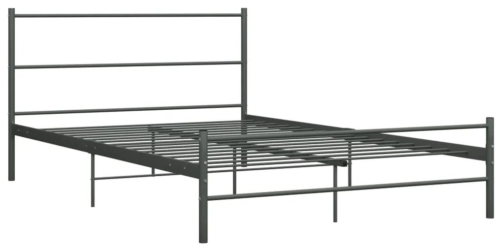 Estrutura de cama metal 160x200 cm cinzento