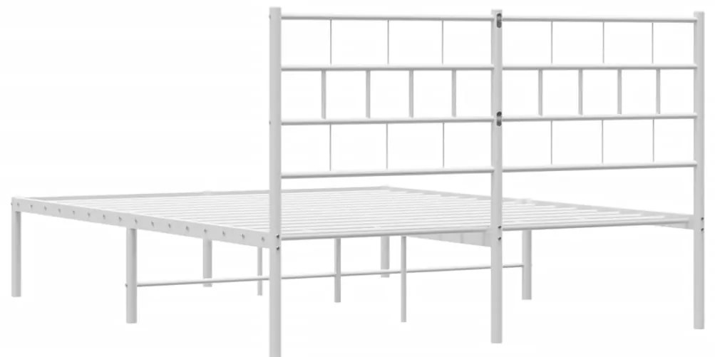 Estrutura de cama com cabeceira 140x200 cm metal branco