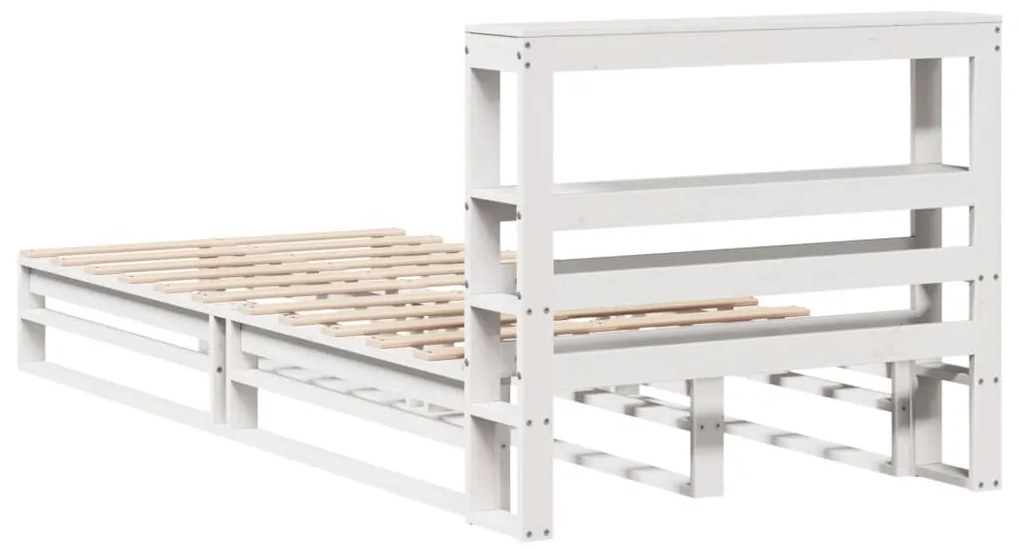 Cama sem colchão 90x190 cm madeira de pinho maciça branco