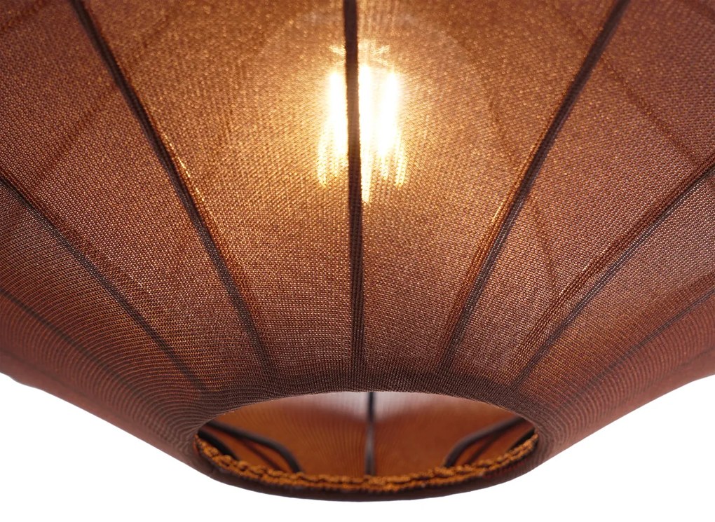 Candeeiro suspenso Japandi castanho 50cm 3-luzes - Plu