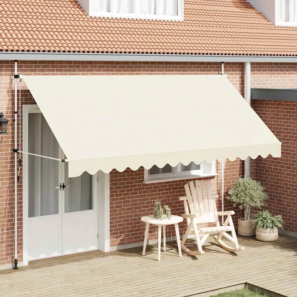vidaXL Toldo retrátil manual 400 cm creme