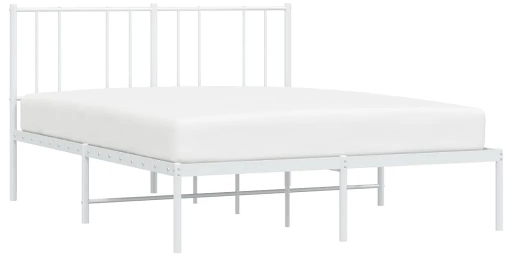 Estrutura de cama com cabeceira 140x200 cm metal branco