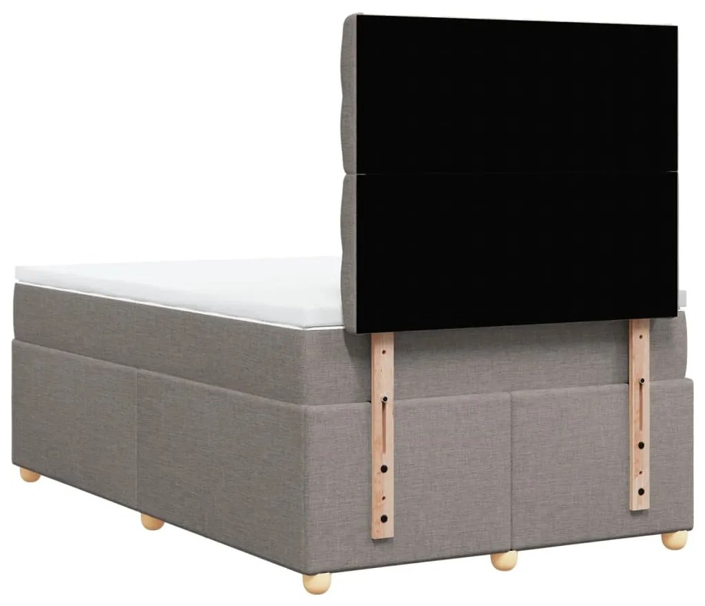 Cama boxspring c/ colchão 120x190cm tecido castanho-acinzentado