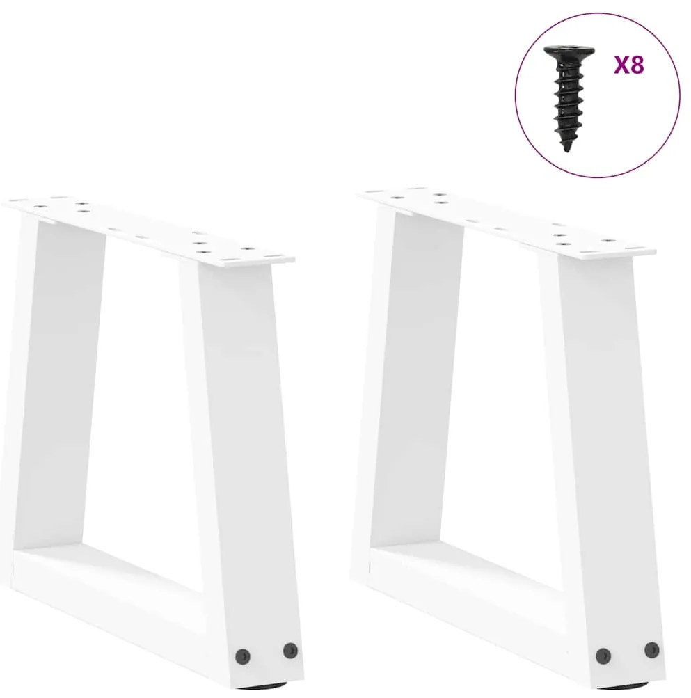 Pés para mesa de centro em V 2 peças Branco 30x(30-31,3) cm Aço