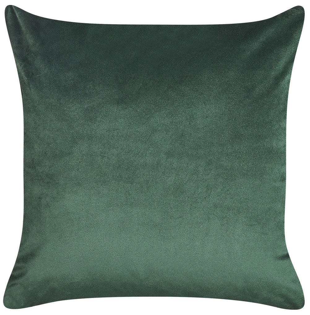 Conjunto de 2 almofadas decorativas veludo verde e dourado 45 x 45 cm SUNFLOWER Beliani