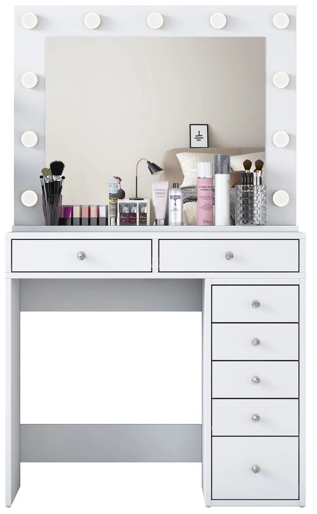 Mesa de Maquilhagem BJ115 – Branco – 90 cm x 153,4 cm x 44,5 cm