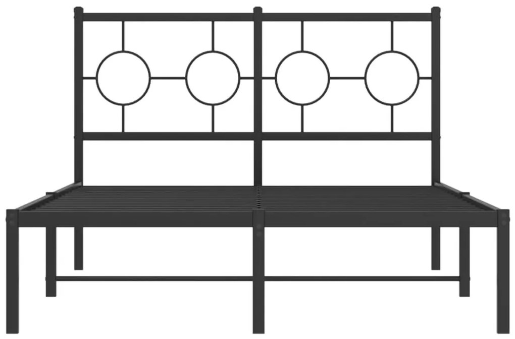 Estrutura de cama com cabeceira 120x190 cm metal preto