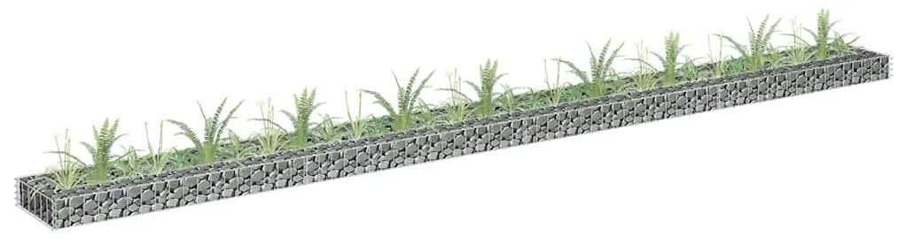 Canteiro elevado/cesto gabião 360x30x10 cm aço galvanizado