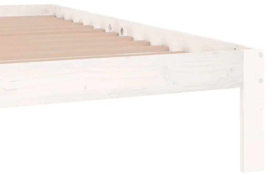 Estrutura de cama 200x200 cm pinho maciço branco