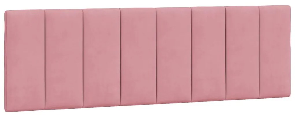 Estrutura de cama c/ cabeceira 160x200 cm veludo rosa