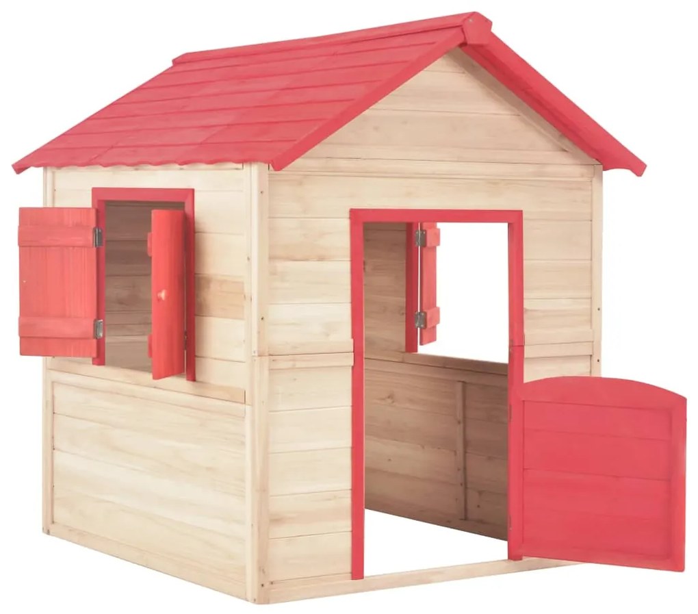 Casa de brincar para crianças madeira de abeto vermelho