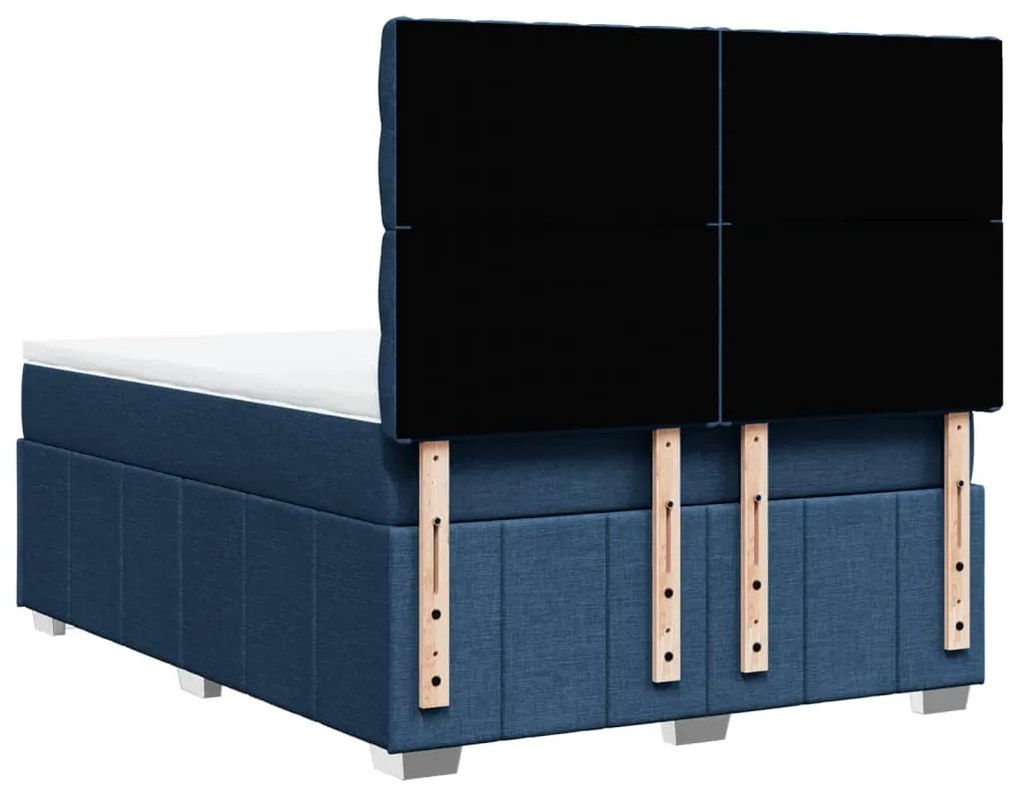 Cama com molas/colchão 160x200 cm tecido azul