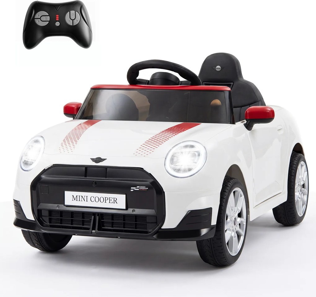 Carrinho Elétrico Infantil 12V para crianças 3-6 anos, 97 x 55 x 48 cm, Dois Modos de Condução, Branco