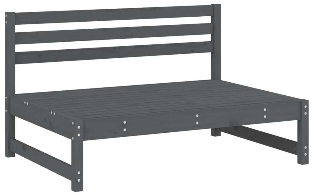 4 pcs conjunto lounge de jardim madeira de pinho maciça cinza