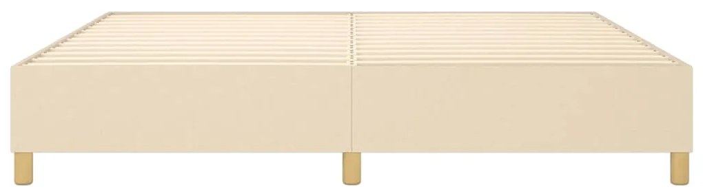 Estrutura de cama sem colchão 200x200 cm tecido cor creme