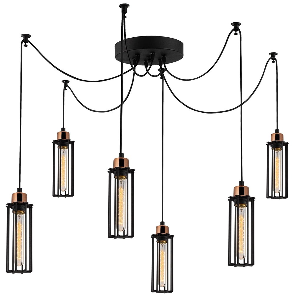 Candeeiro de Teto Likya – Preto – 128 cm x 110 cm