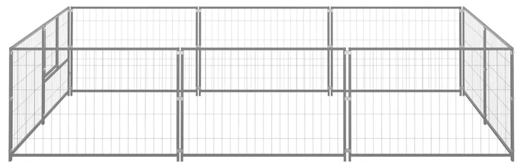 Canil para cães 6 m² aço prateado