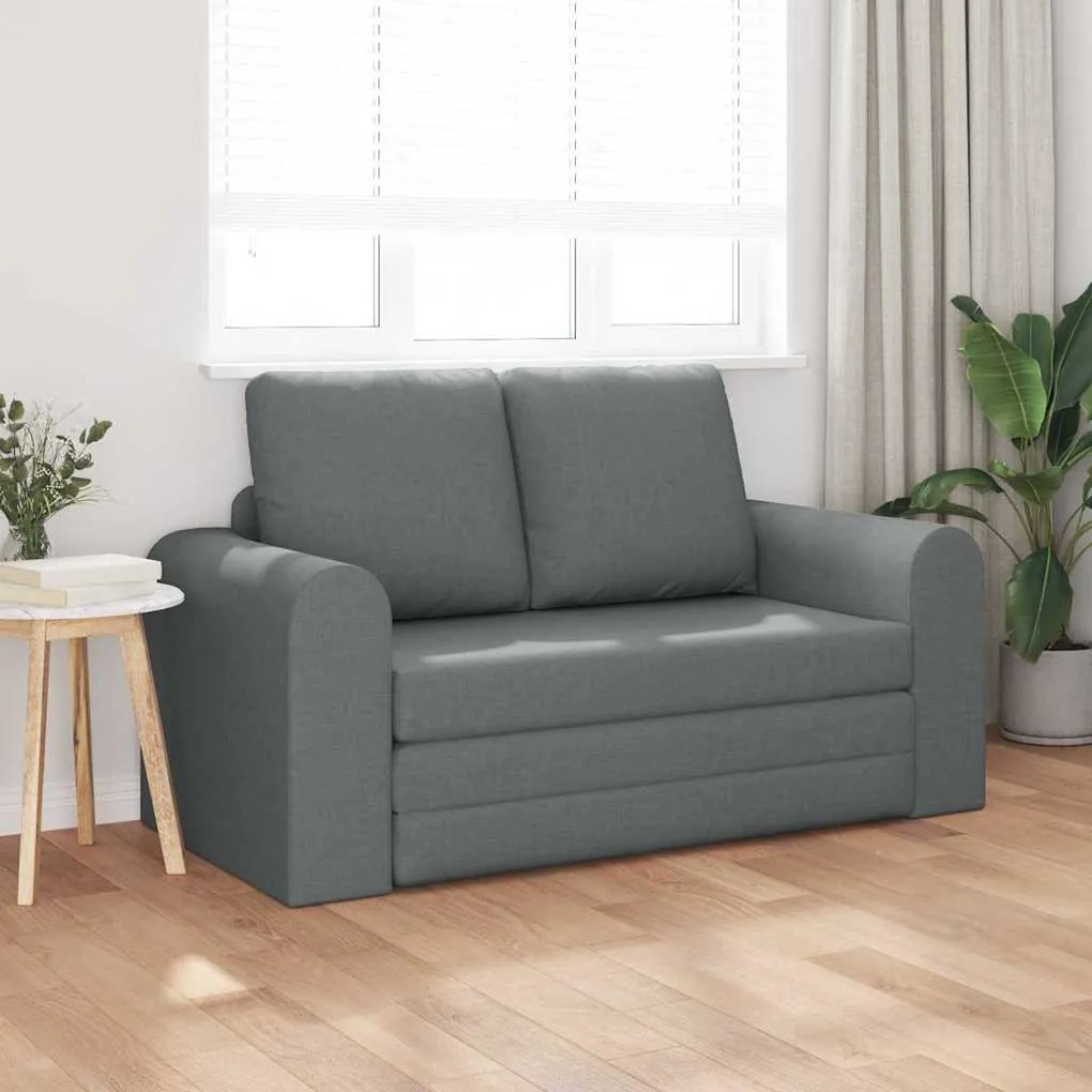 Sofá-camas 2 em 1 Cinza Escuro 148x71x83 cm Tecido