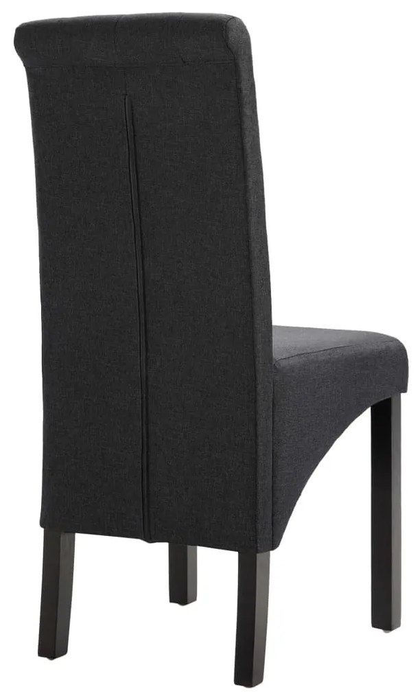 Cadeiras de jantar 2 pcs tecido cinzento-escuro