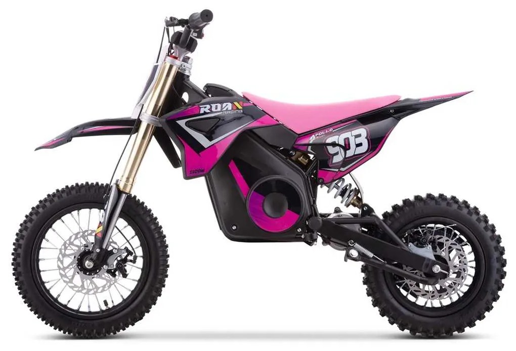 Mini moto elétrica para crianças MINICROSS 1100W Roan 903 motor eléctrico Brush 12/10" Rosa