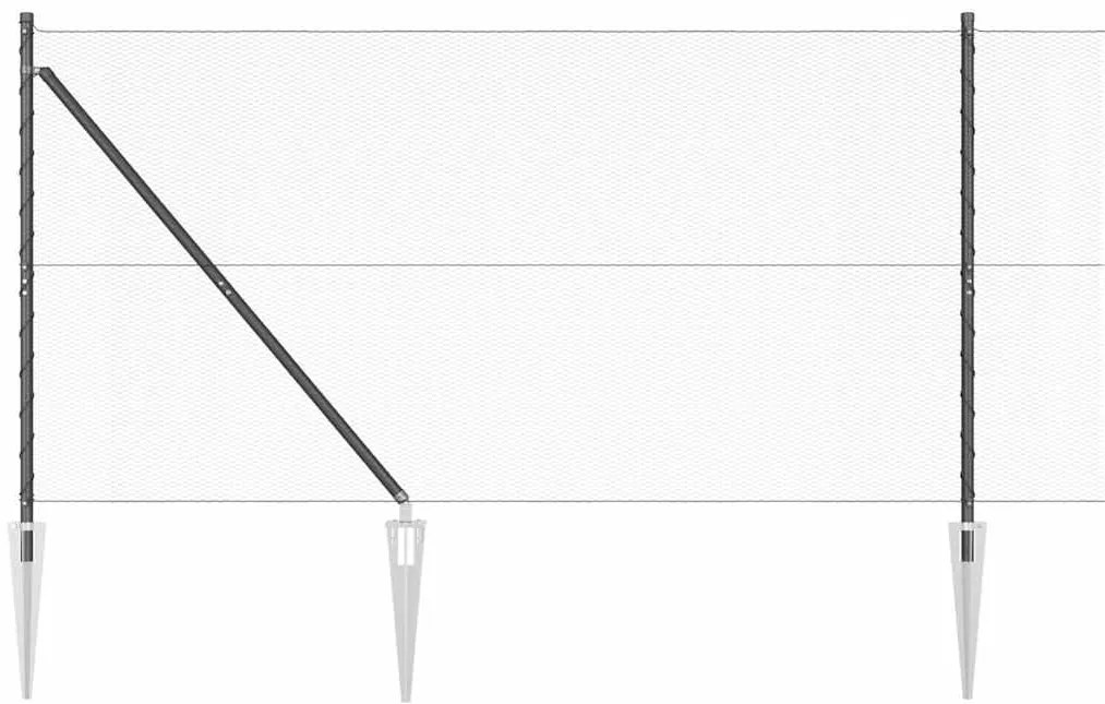Cerca Hexagonal vidaXL Cinza 1,4x10 m Aço