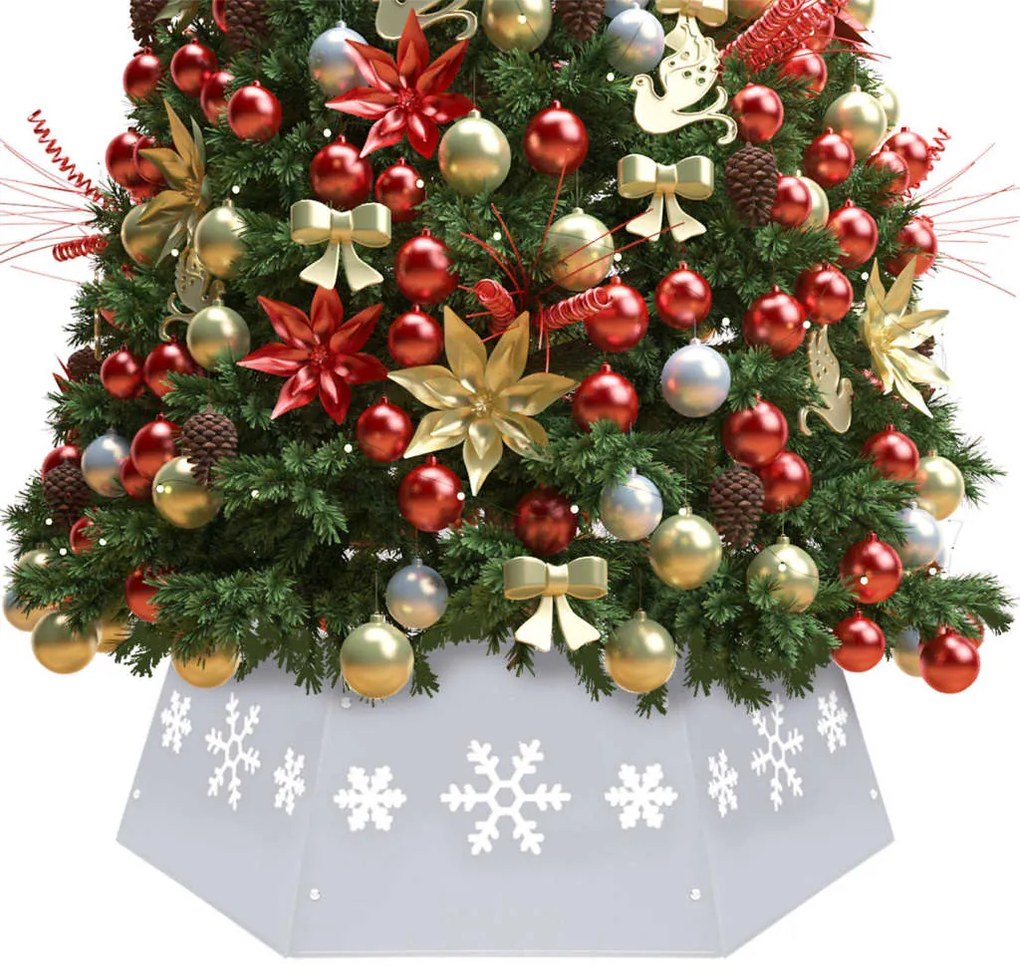 Saia para árvore de Natal Ø68x25 cm prateado e branco