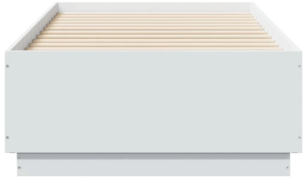 Estrutura cama c/ luzes LED 90x190 cm derivados madeira branco