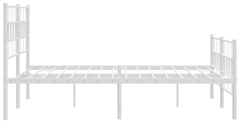 Estrutura de cama com cabeceira e pés 160x200 cm metal branco