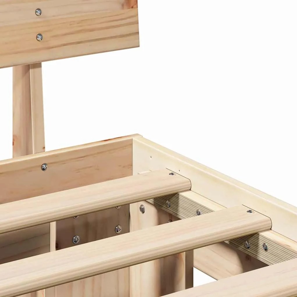 Estrutura da Cama com gaveta com cabeceira com armazenamento Castanho