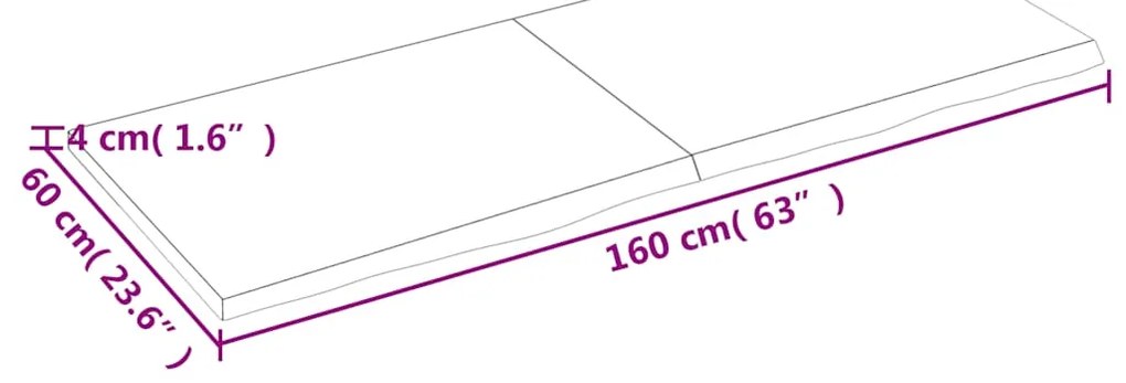 Prateleira de parede 160x60x(2-4) cm carvalho tratado castanho