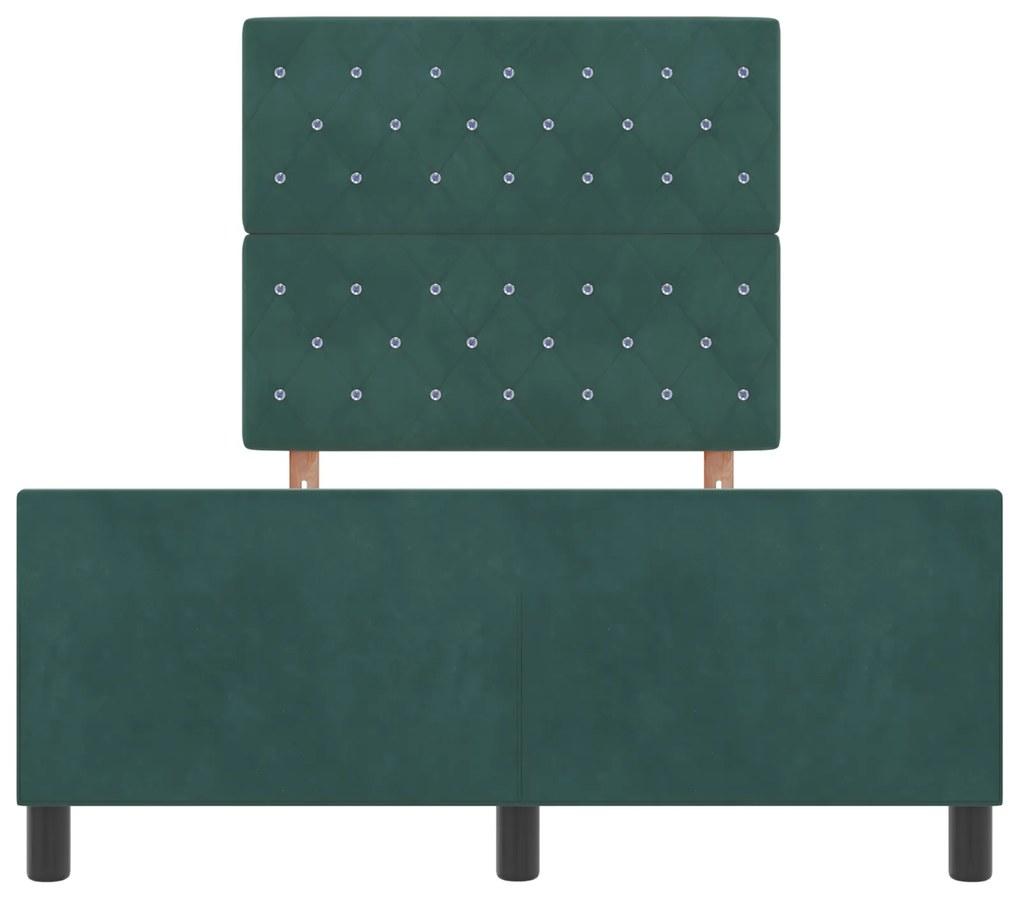 Cama vidaXL Verde Escuro 120x200 cm Veludo