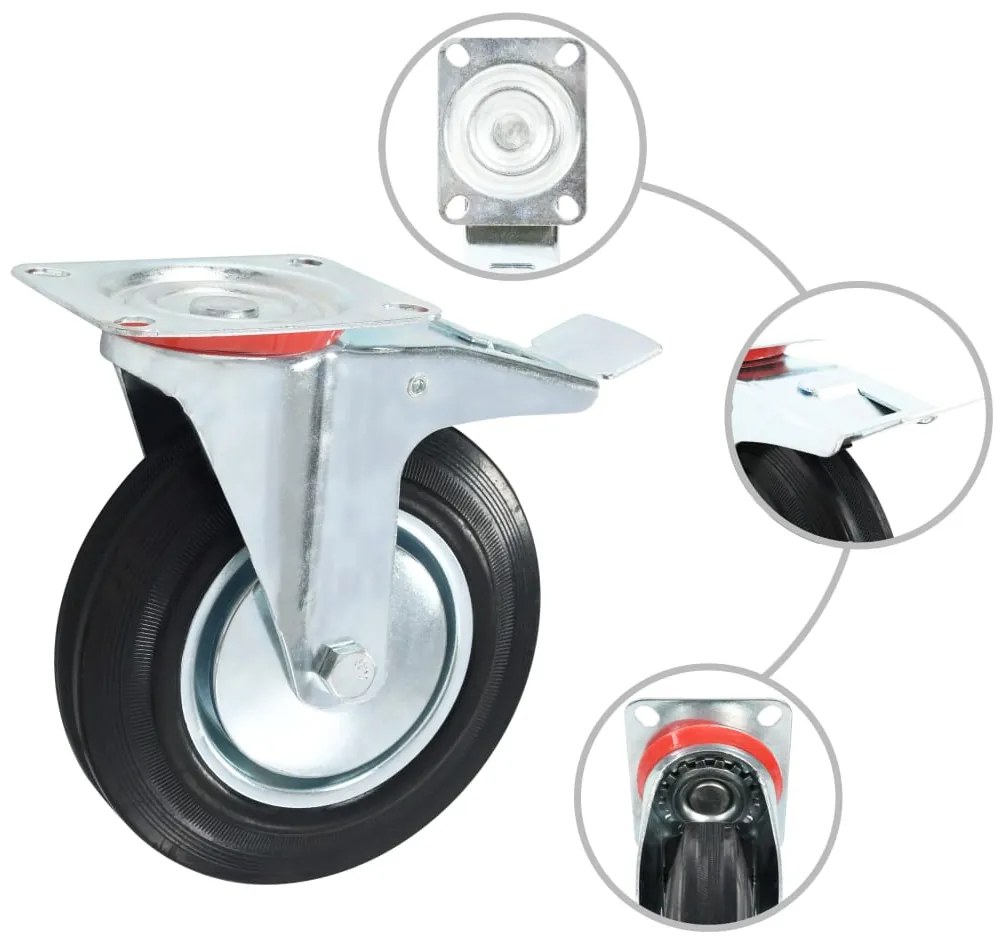 Rodas giratórias 4 pcs 200 mm