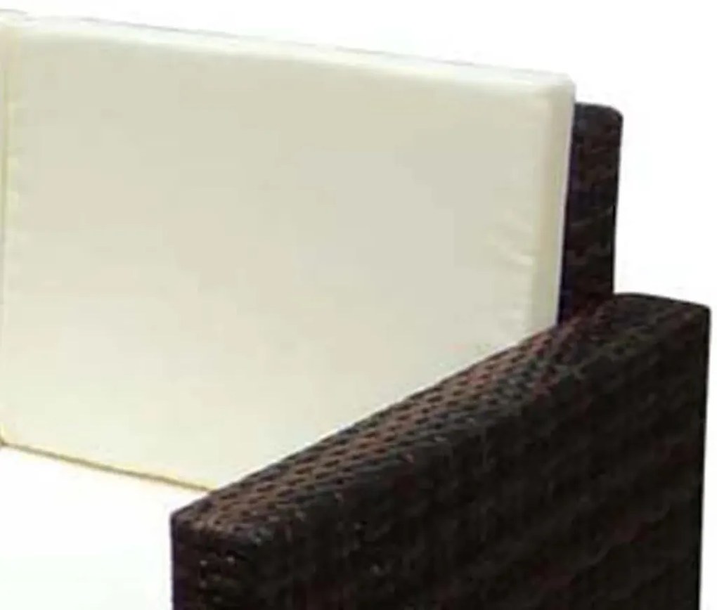 2 pcs conjunto lounge jardim c/ almofadões vime PE castanho