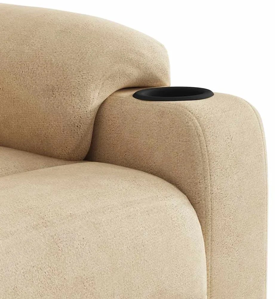 Poltrona reclinável tecido de microfibra cor creme