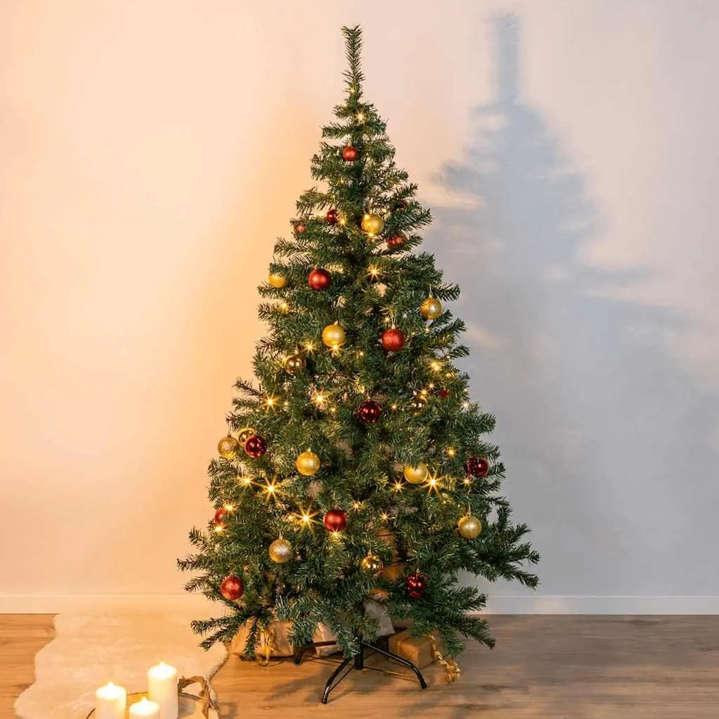 Árvore de natal com suporte de metal 180 cm verde