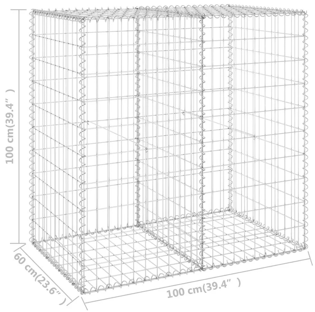 Muro gabião com tampas aço galvanizado 100x60x100 cm