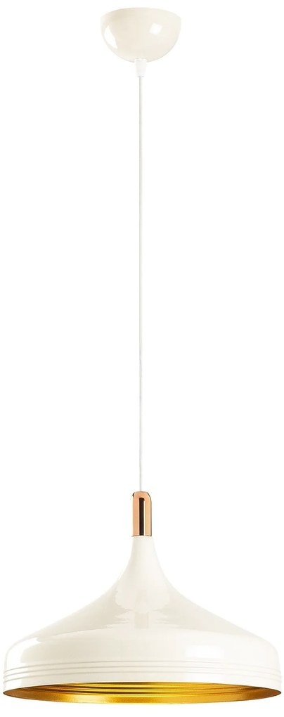 Candeeiro de Teto Saglam – Branco, Dourado e Cobre – 36 cm