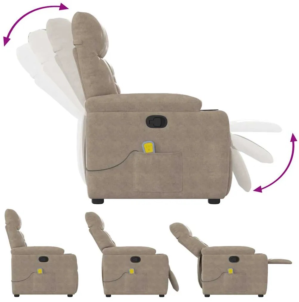 Poltrona de massagens reclinável tecido de microfibra
