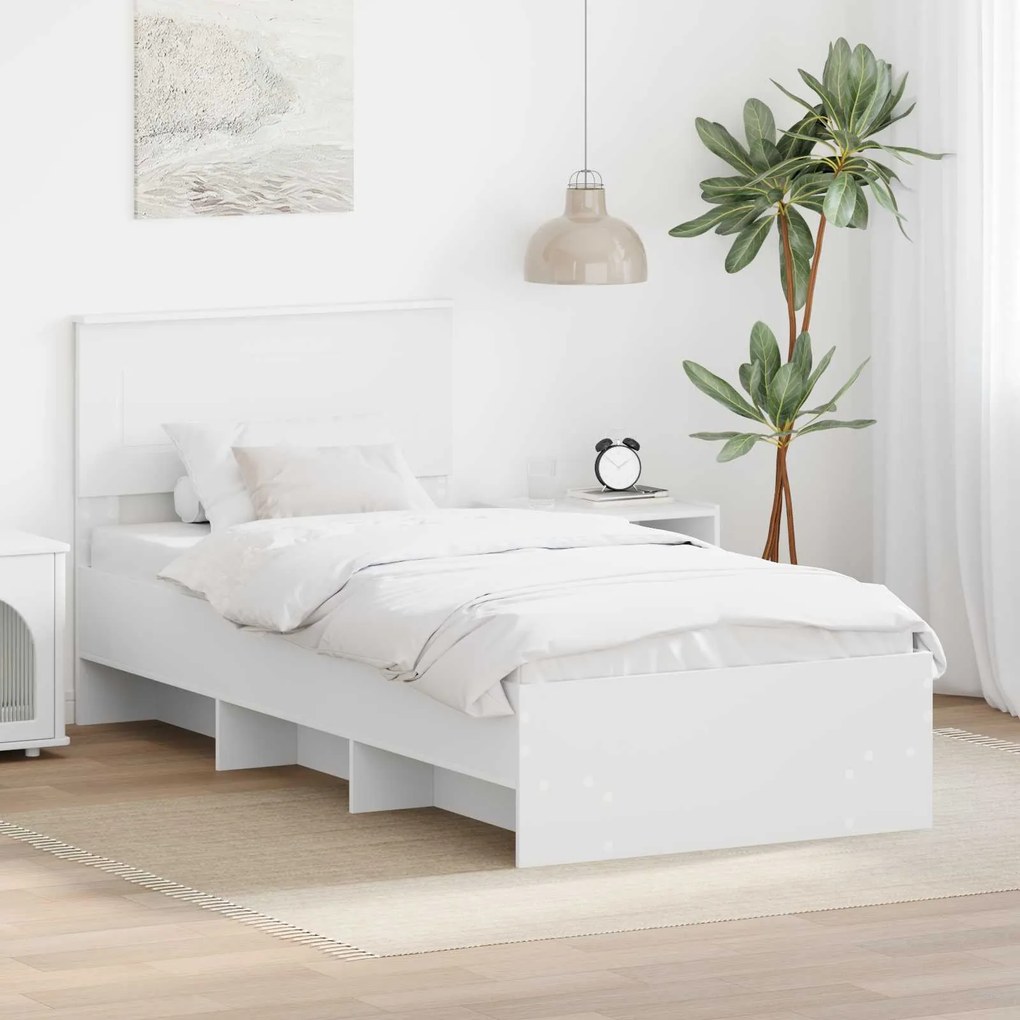 vidaXL Estrutura da Cama Branco 120 x 123 cm Madeira processada