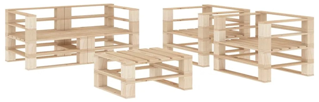 vidaXL 5 pcs conjunto lounge de jardim em paletes madeira