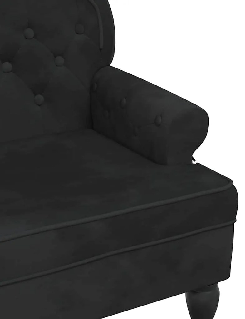Banco com encosto 119,5x64,5x75 cm veludo preto
