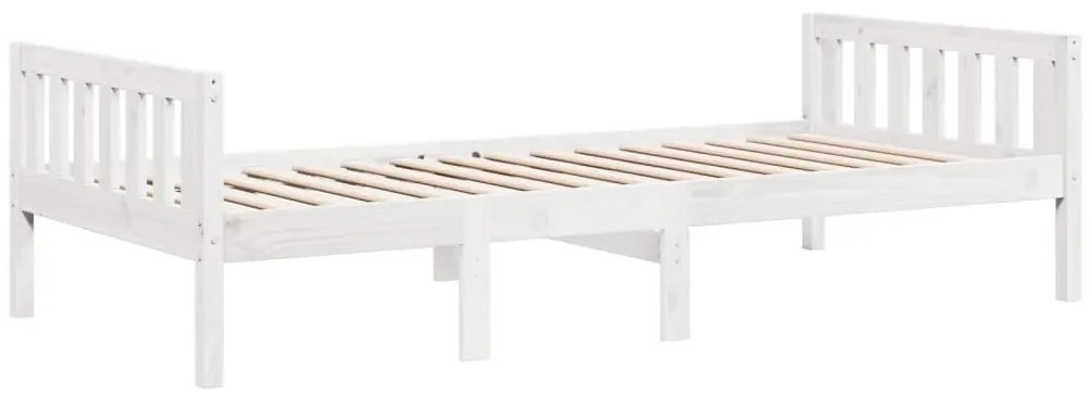 Cama de criança sem colchão 90x200 cm pinho maciço branco