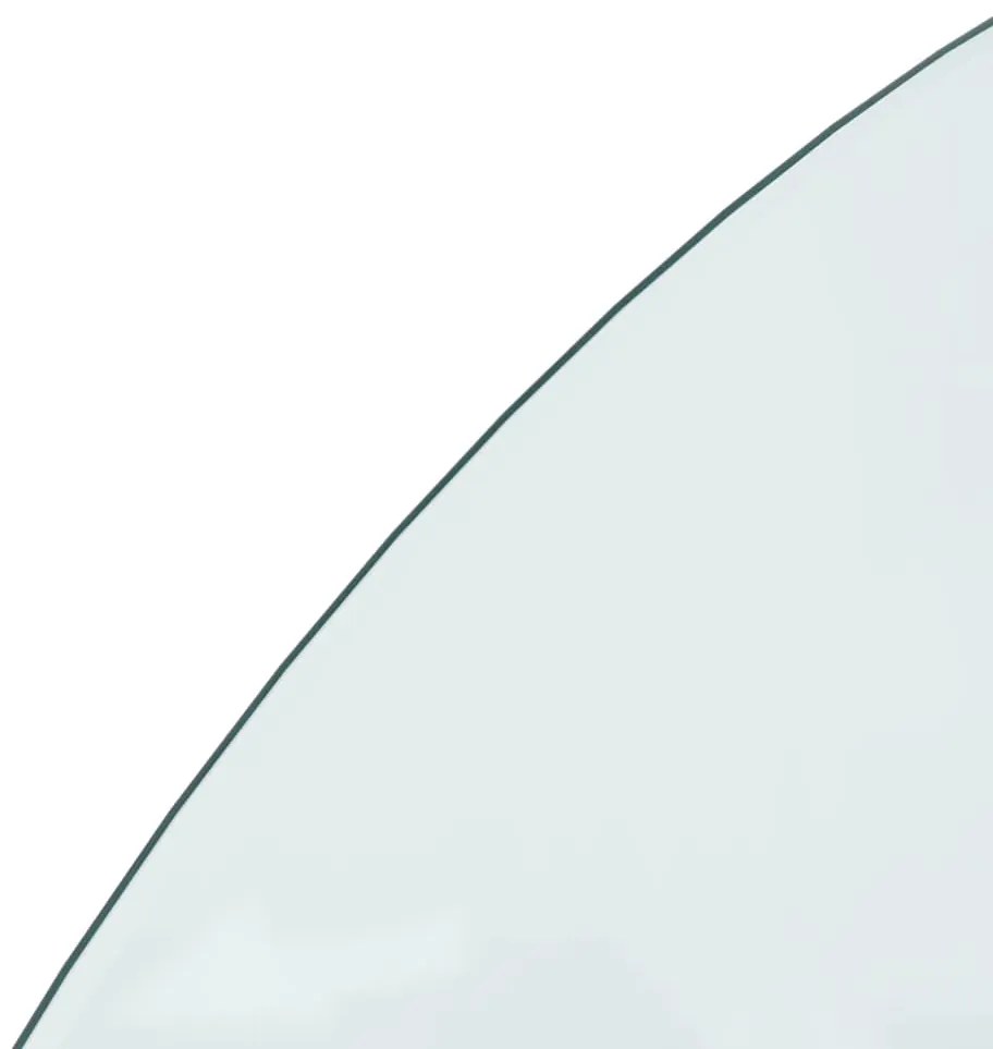 Placa de vidro semicircular para lareira 1200x500 mm