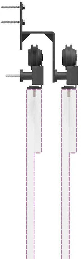 Kit de ferragens para porta deslizante 427 cm aço preto