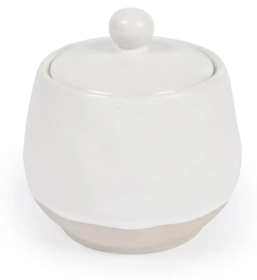 Kave Home - Açucareiro Ryba de cerâmica branco e castanho