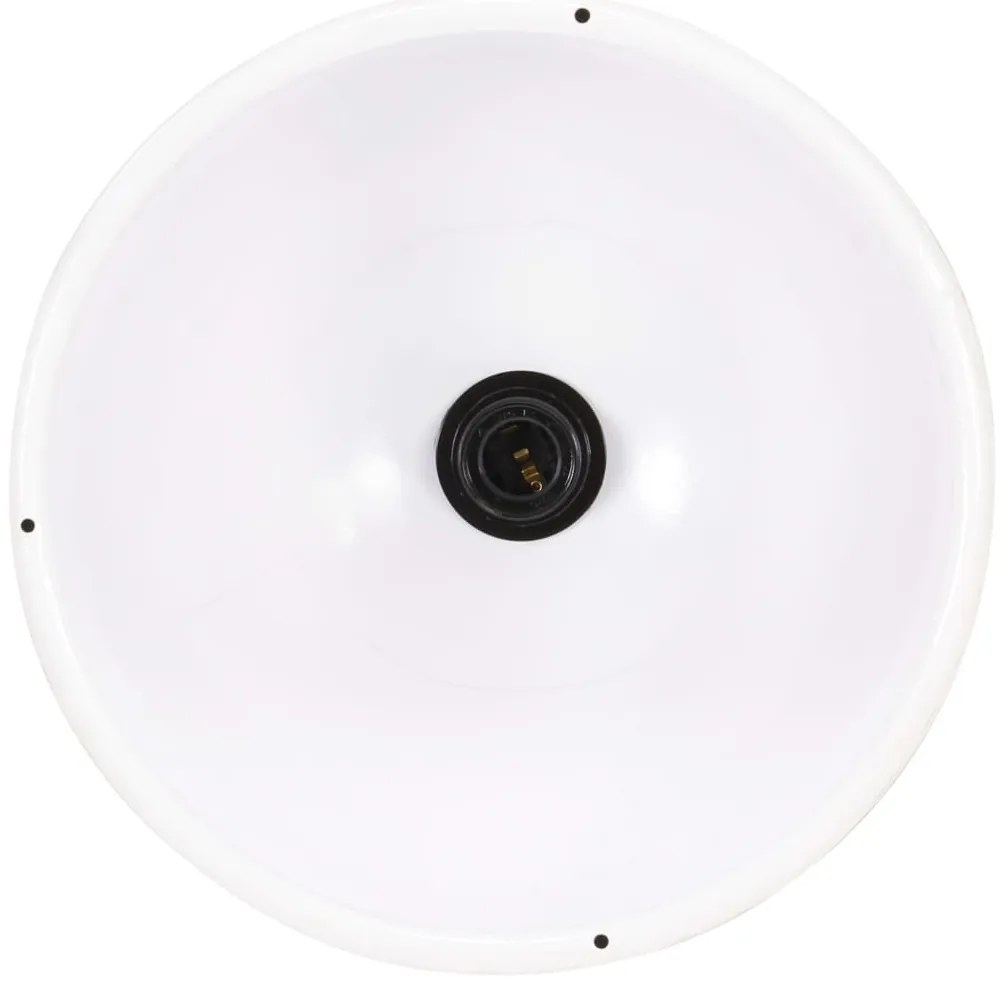Candeeiro suspenso industrial redondo 25 W 30 cm E27 branco